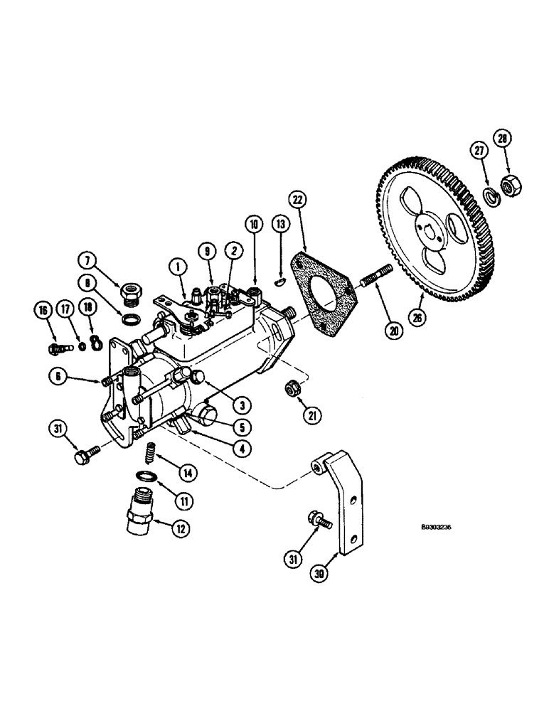 Схема запчастей Case 660 - (3-10) - FUEL INJECTION PUMP AND DRIVE, 4-390 ENGINE (03) - FUEL SYSTEM