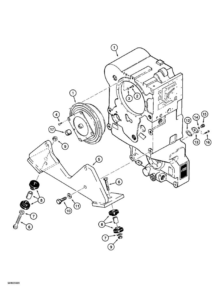 Схема запчастей Case 621B - (6-04) - TRANSMISSION MOUNTING (06) - POWER TRAIN