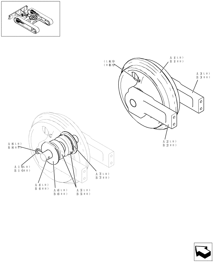 Схема запчастей Case CX27B - (356-01[1]) - IDLER ADJUSTER (48) - TRACKS & TRACK SUSPENSION