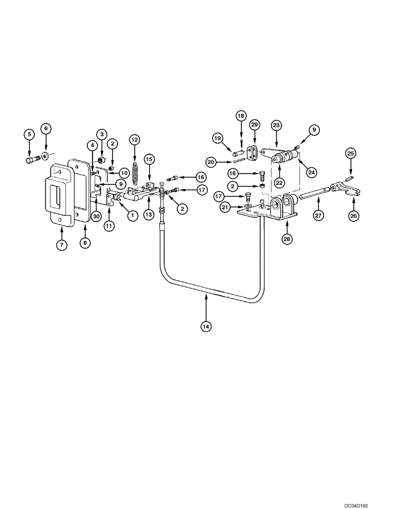 Схема запчастей Case 885 - (09.36[00]) - CAB - DOOR LOCK (09) - CHASSIS