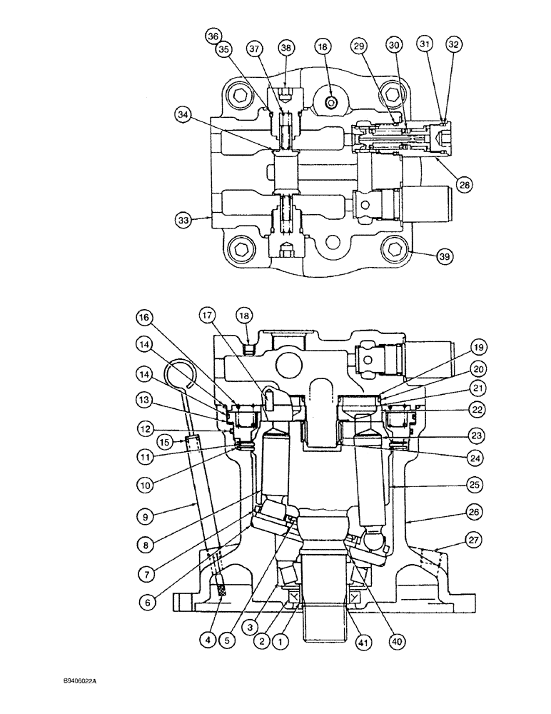 Схема запчастей Case 9030 - (8-54) - 155780A1 SWING MOTOR ASSEMBLY, PRIOR TO P.I.N. DAC0300273 (08) - HYDRAULICS