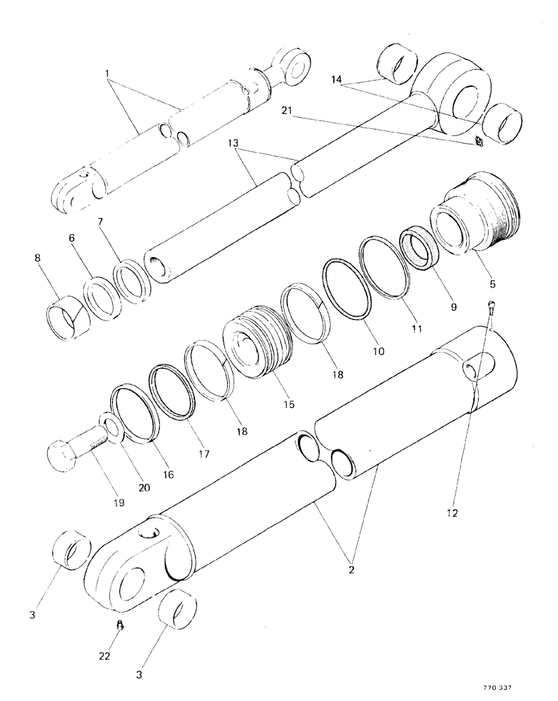 Схема запчастей Case 580F - (205A) - BACKHOE BUCKET CYLINDER, STARTING WITH NO 3.775.117, AXIAL BACKHOE (35) - HYDRAULIC SYSTEMS