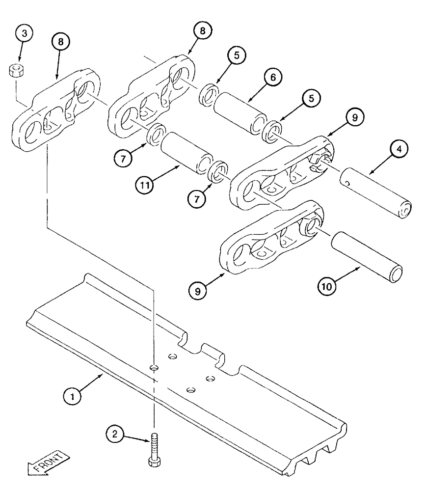 Схема запчастей Case 9050B - (5-006) - TRACK CHAIN AND SHOES, MODELS WITHOUT TIMBER KING (05) - STEERING