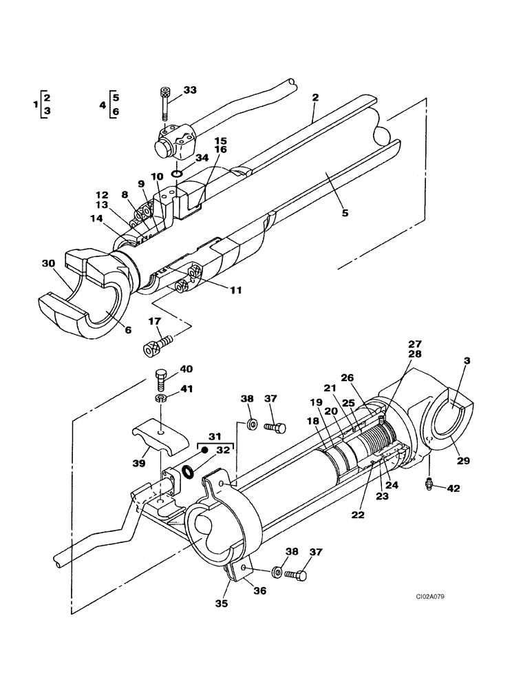 Схема запчастей Case CX330 - (08-83) - CYLINDER ASSY, BOOM, LEFT HAND - MODELS WITH LOAD HOLD (08) - HYDRAULICS