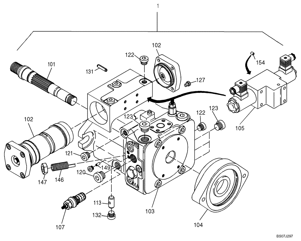 Схема запчастей Case 21D - (22.062[2987652000]) - AXIAL PISTON PUMP (35) - HYDRAULIC SYSTEMS