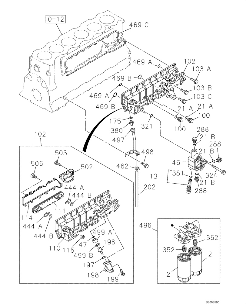 Схема запчастей Case CX800 - (02-050-01[01]) - OIL COOLER - ENGINE (02) - ENGINE