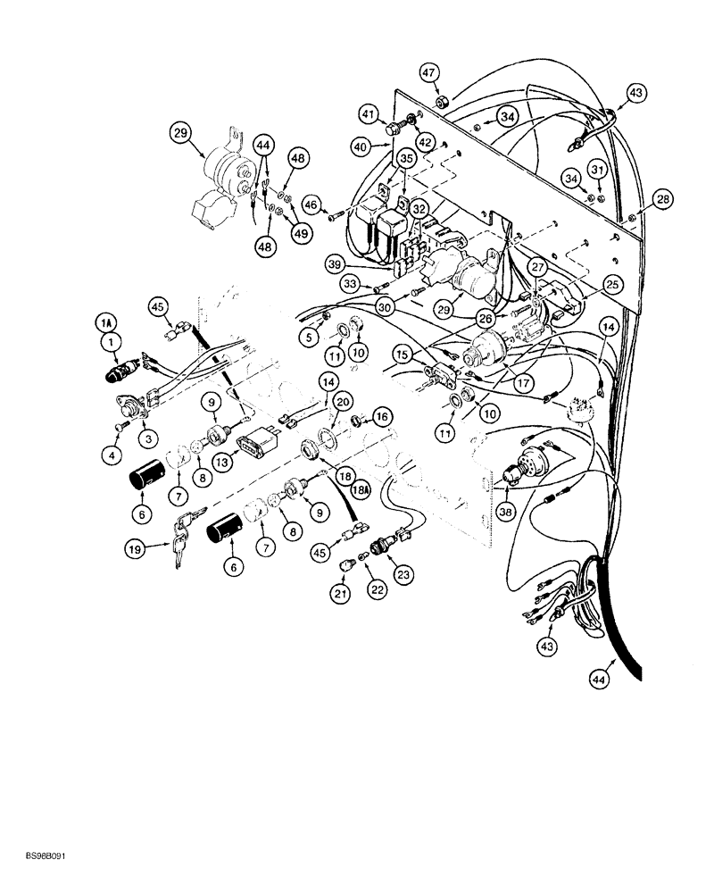 Схема запчастей Case 550G - (4-10) - INSTRUMENT PANEL WIRING (06) - ELECTRICAL SYSTEMS