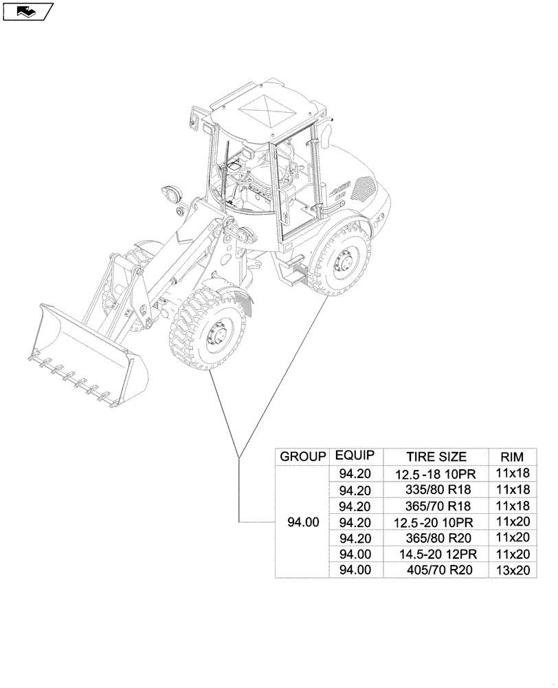 Схема запчастей Case 21E - (SEC. 11) - WHEELS (00) - GENERAL