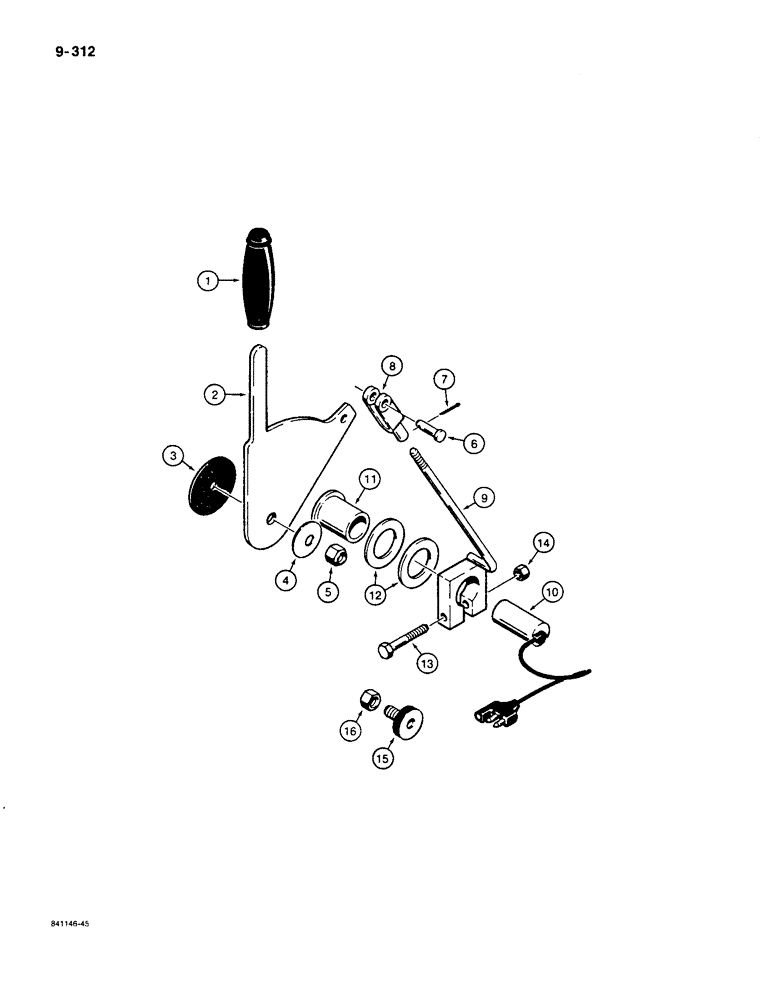 Схема запчастей Case W36 - (9-312) - LOADER BUCKET HEIGHT CONTROL (09) - CHASSIS/ATTACHMENTS