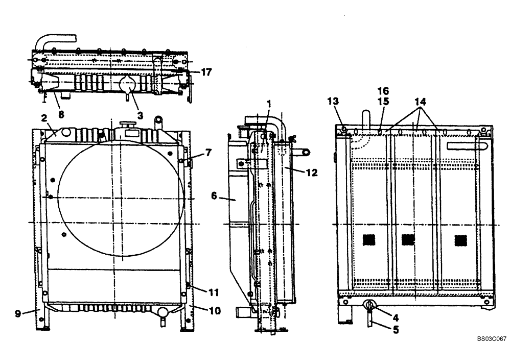 Схема запчастей Case CX75SR - (02-06A) - RADIATOR ASSY (02) - ENGINE