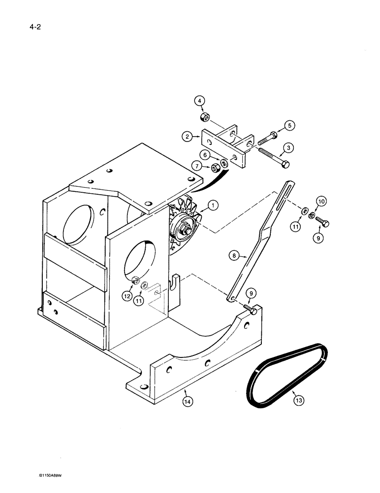 Схема запчастей Case 360 - (4-02) - ALTERNATOR MOUNTING - DEUTZ DIESEL ENGINE MODELS (04) - ELECTRICAL SYSTEMS