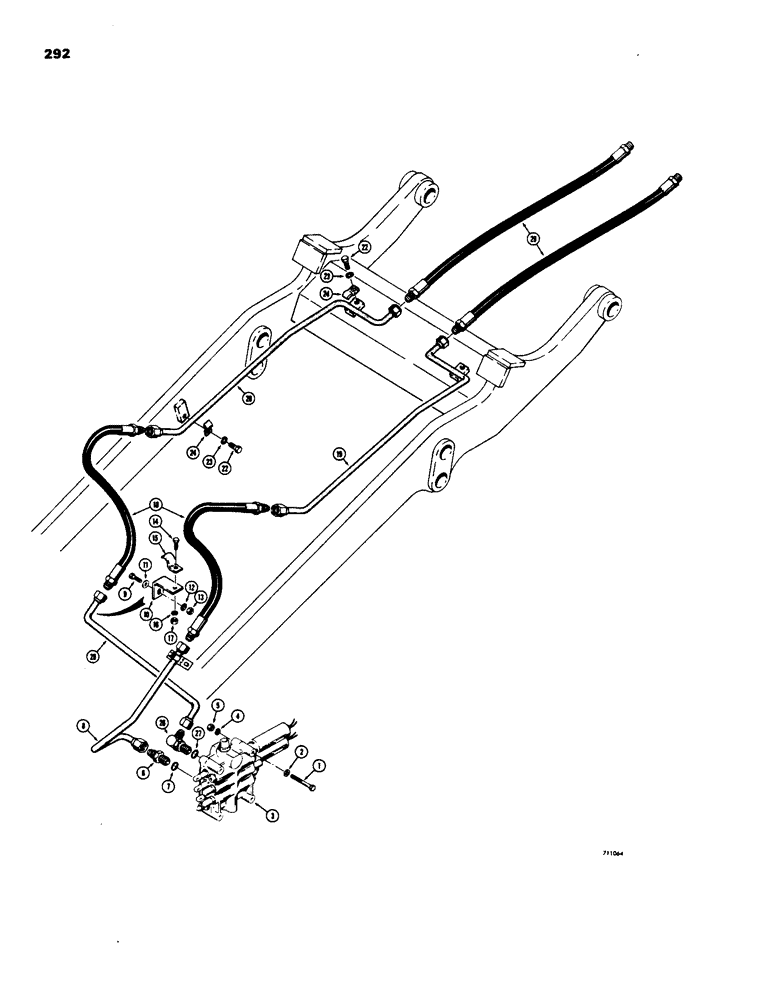 Схема запчастей Case W18 - (292) - LOADER HYDRAULICS, DROTT CLAM CYLINDER HYDRAULICS (08) - HYDRAULICS