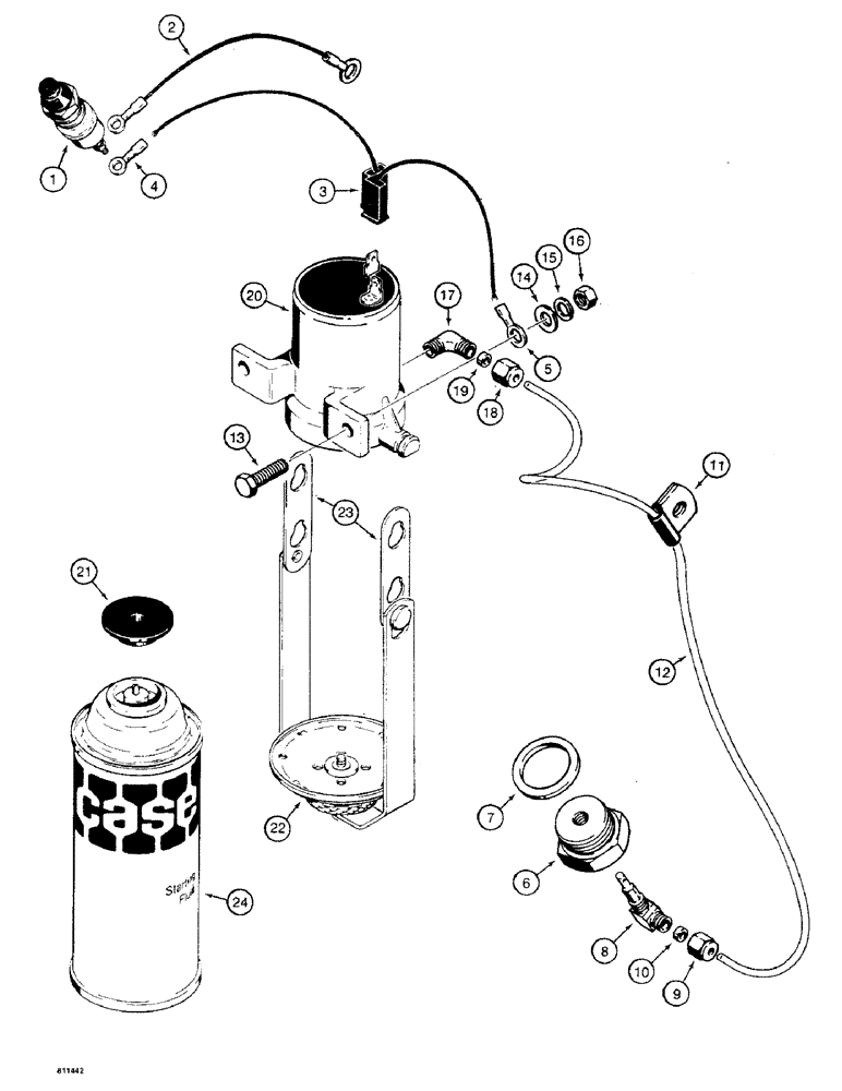 Схема запчастей Case 475 - (106) - COLD START SYSTEM, USED ON TRACTOR SN 3062901 AND AFTER (10) - ENGINE