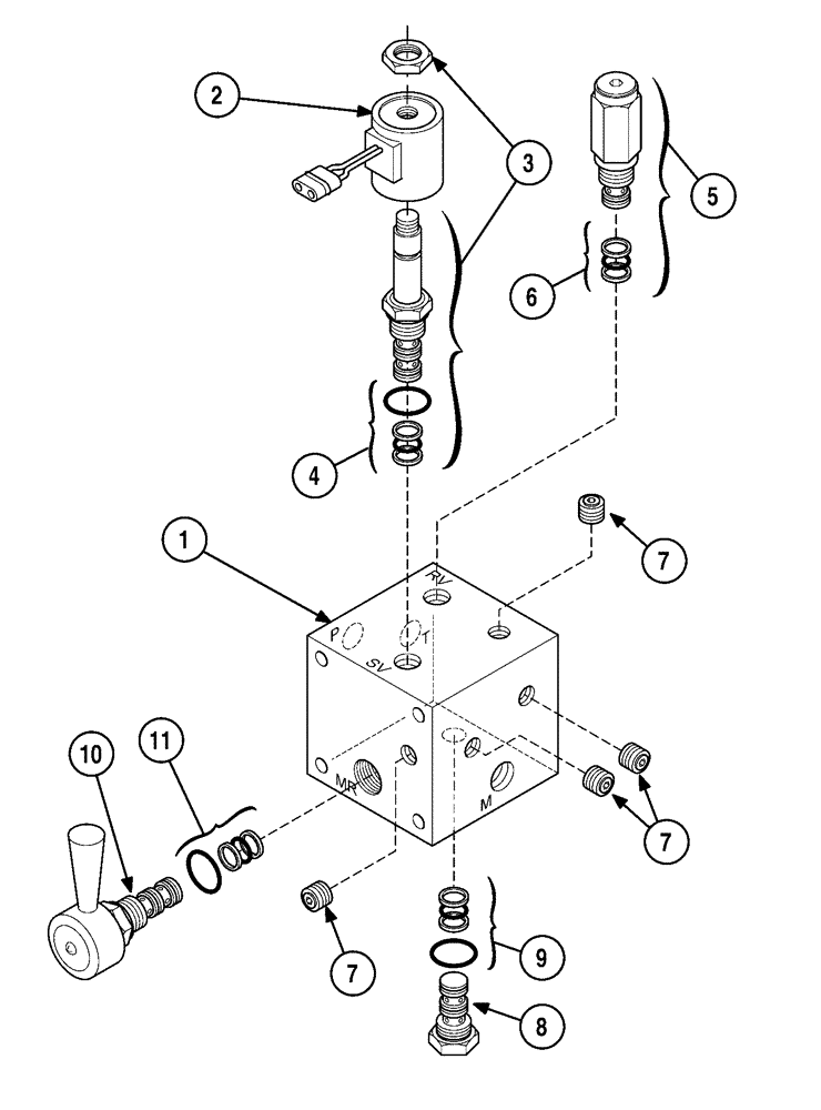 Схема запчастей Case 6010 - (08-24) - VALVE ASSY - DRILL FLUID CONTROL (35) - HYDRAULIC SYSTEMS