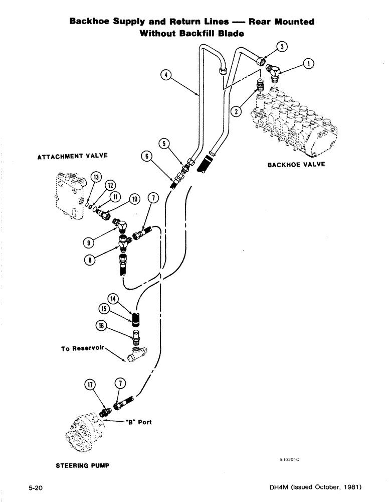 Схема запчастей Case DH4 - (5-20) - BACKHOE SUPPLY AND RETURN LINES - REAR MOUNTED, WITHOUT BACKFILL BLADE (35) - HYDRAULIC SYSTEMS