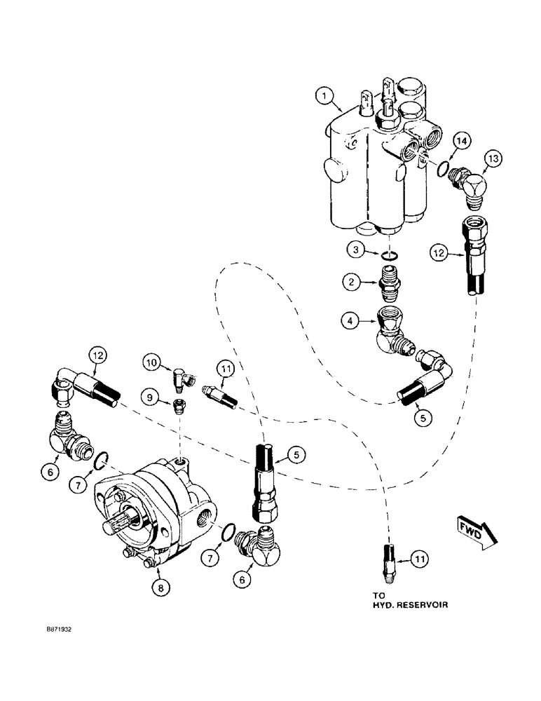 Схема запчастей Case TF300 - (6-06) - GROUND DRIVE HYDRAULIC CIRCUIT, P.I.N. 1213177 AND AFTER (06) - POWER TRAIN