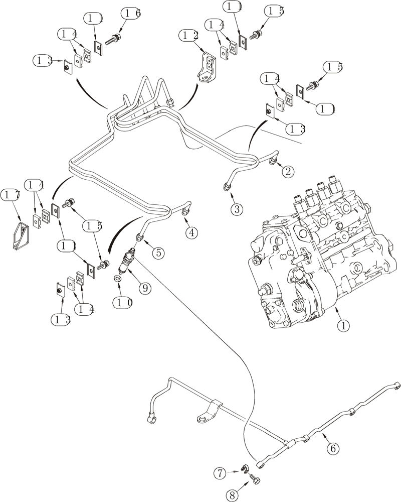 Схема запчастей Case 960 - (03-04) - FUEL INJECTION SYSTEM (03) - FUEL SYSTEM