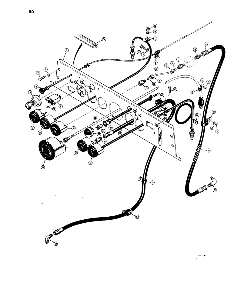 Схема запчастей Case 1450 - (090) - INSTRUMENT PANEL (04) - ELECTRICAL SYSTEMS