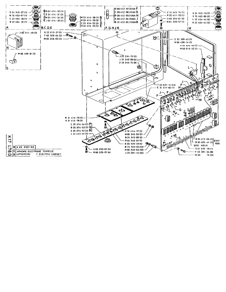 Схема запчастей Case 90BCL - (375) - UPPERSTRUCTURE ELECTRIC CABINET (06) - ELECTRICAL SYSTEMS