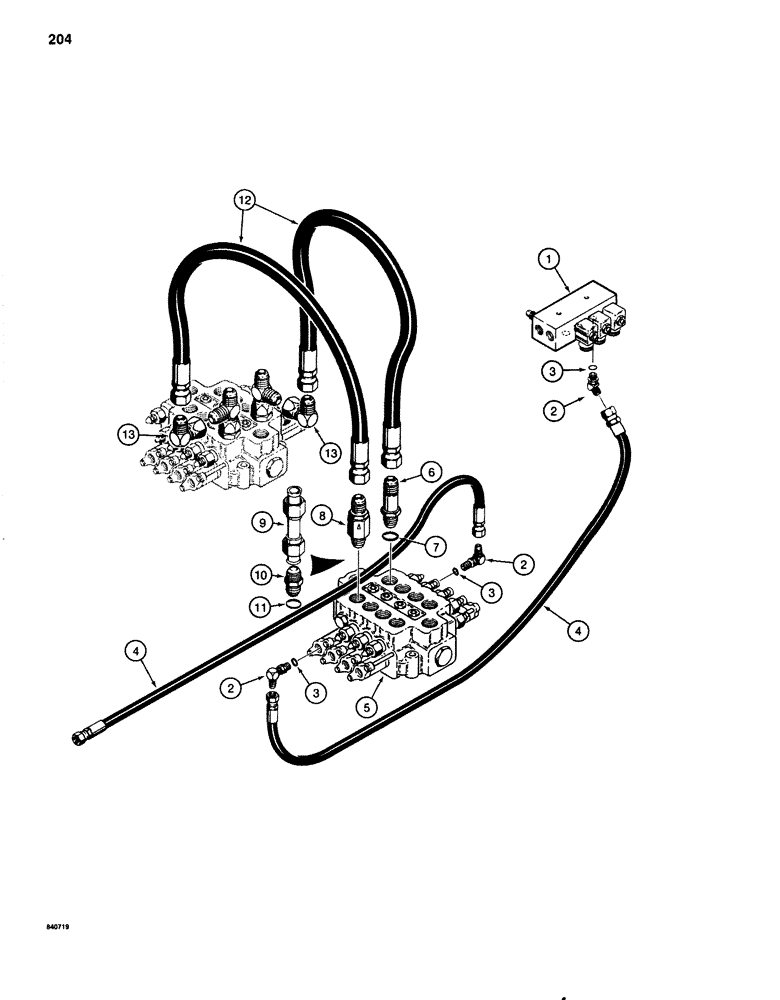 Схема запчастей Case 1080 - (204) - FAST HOIST LINES (35) - HYDRAULIC SYSTEMS