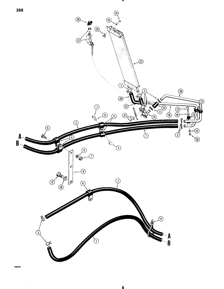 Схема запчастей Case W11 - (268) - CAB HEATER (09) - CHASSIS/ATTACHMENTS
