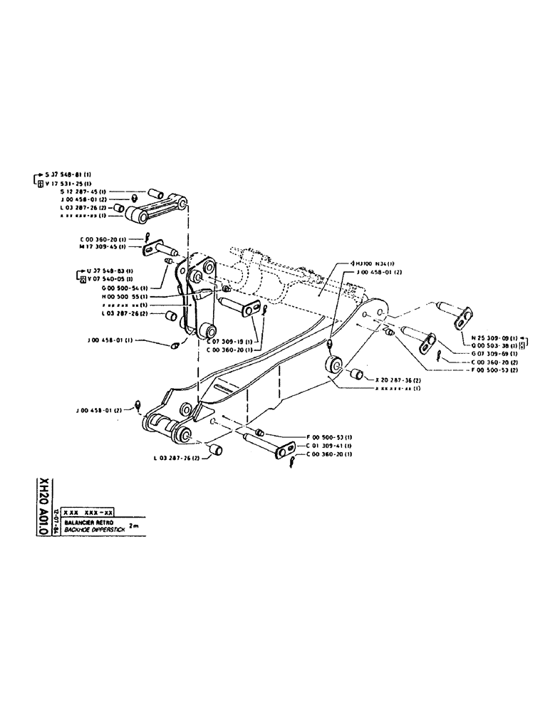 Схема запчастей Case 160CK - (299) - BACKHOE DIPPERSTICK (14) - DIPPERSTICKS