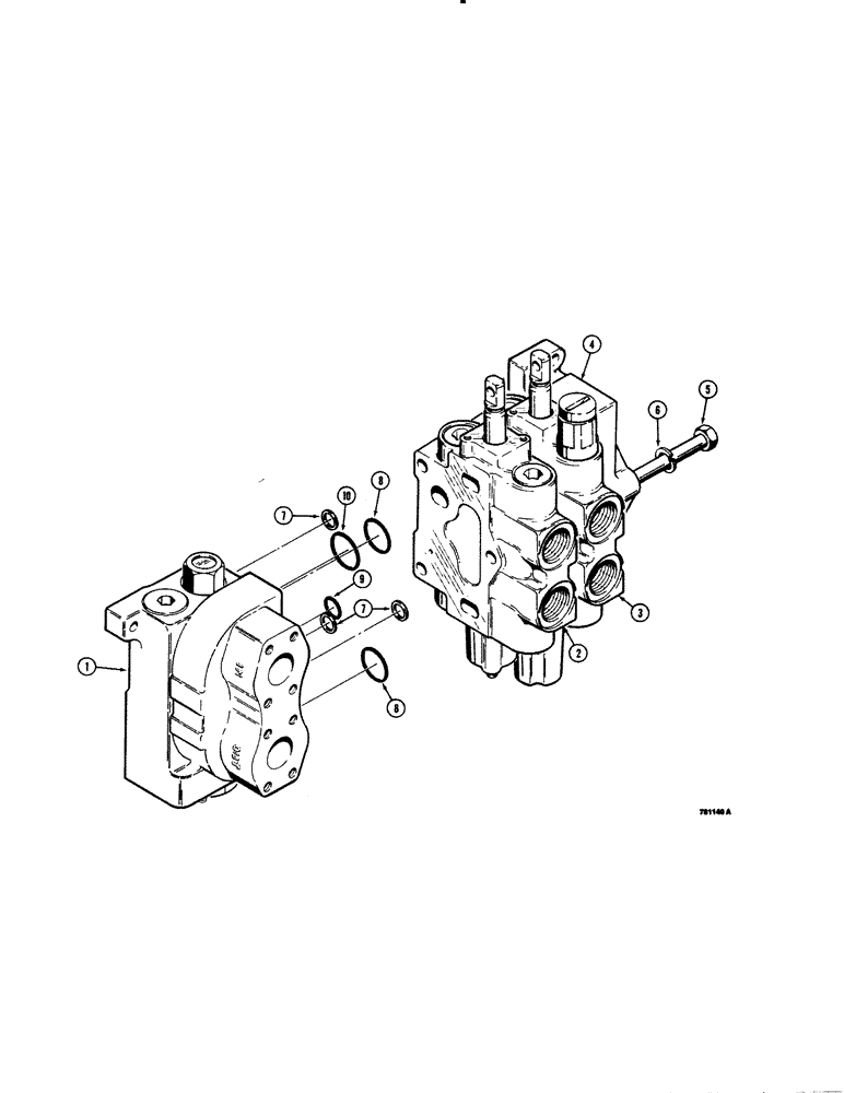 Схема запчастей Case 1150C - (308[1]) - R40905 TWO SPOOL VALVE DOZER MODEL (08) - HYDRAULICS