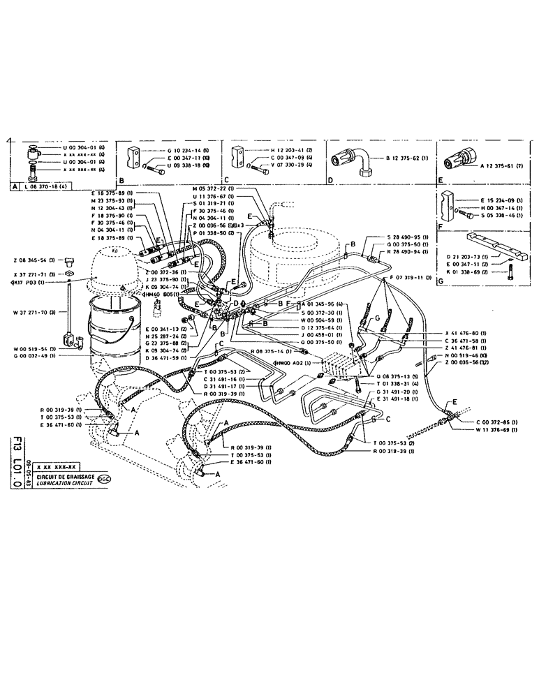 Схема запчастей Case 220 - (136) - LUBRICATION CIRCUIT (07) - HYDRAULIC SYSTEM