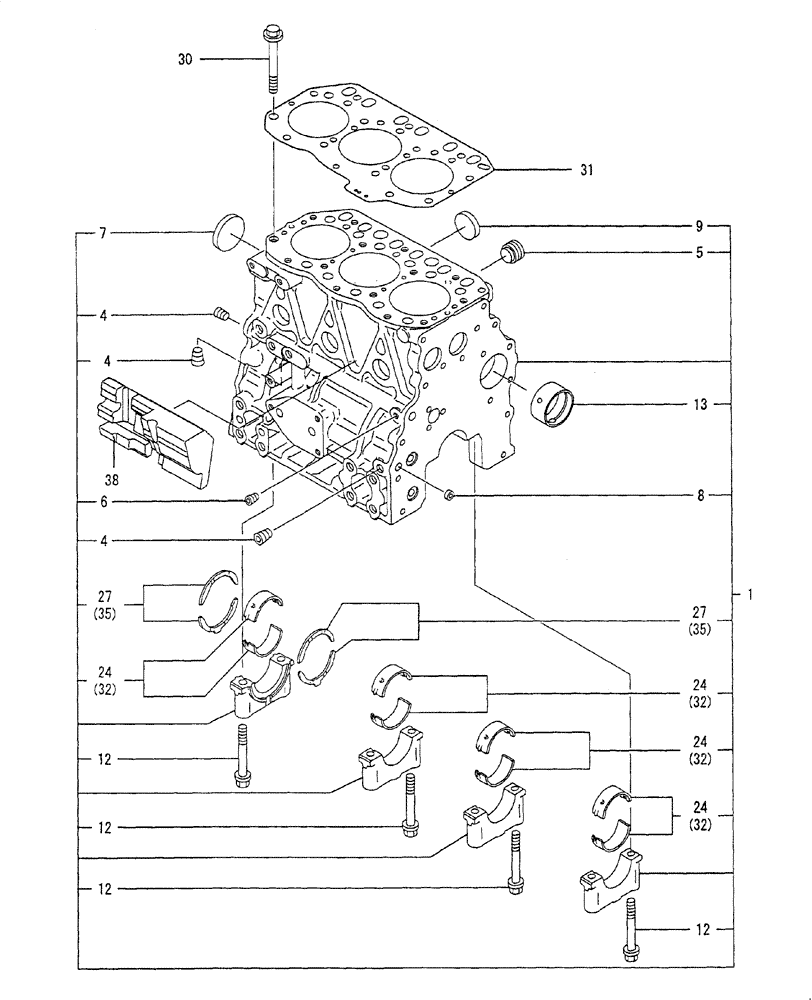 Схема запчастей Case CX20B - (ENGINE-01[01]) - CYLINDER HEAD (10) - ENGINE