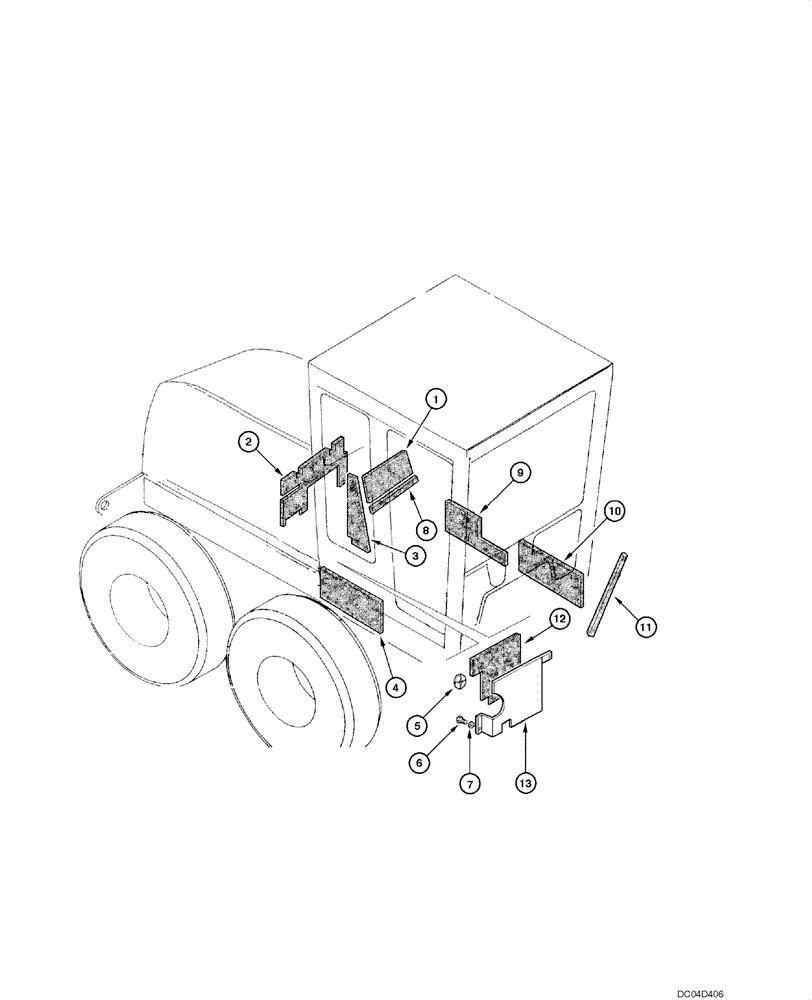 Схема запчастей Case 865 - (09.23[00]) - NOISE INSULATOR - ENGINE HOOD (09) - CHASSIS