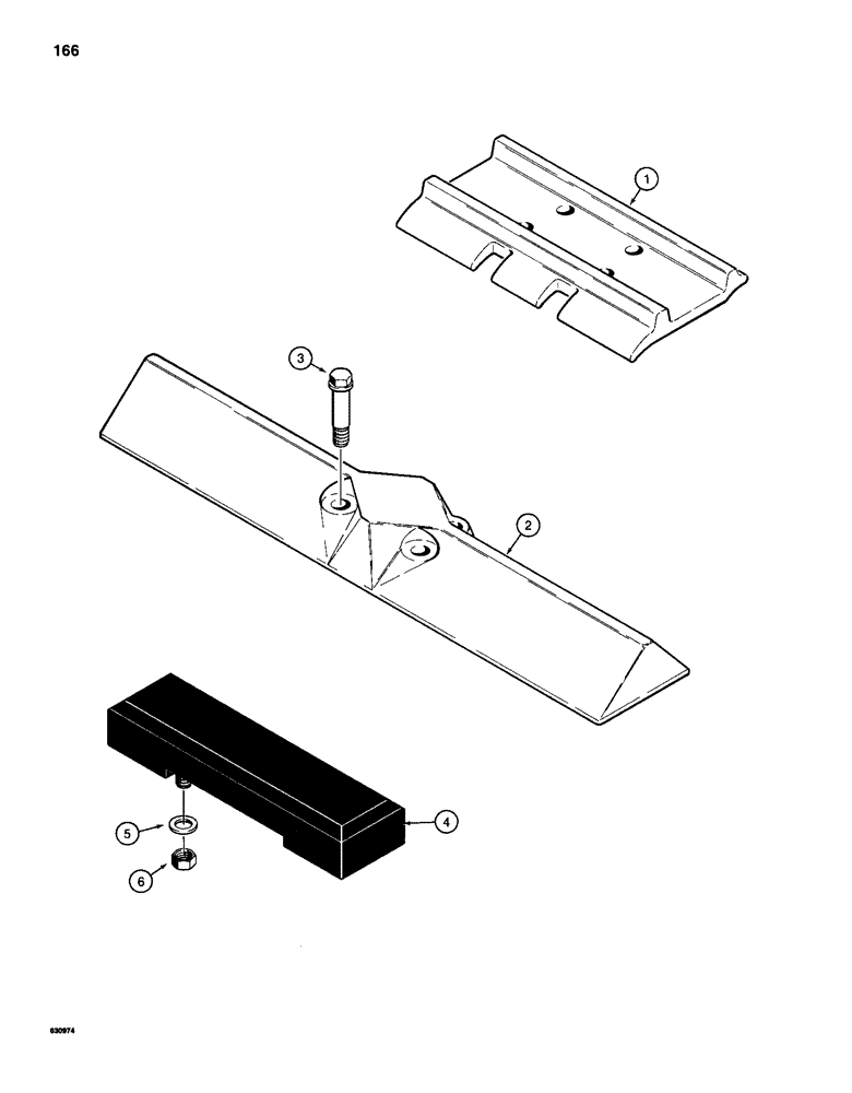Схема запчастей Case 1155D - (166) - TRACK SHOES, DOUBLE GROUSER - CLOSED, LOADER MODELS ONLY (11) - TRACKS/STEERING