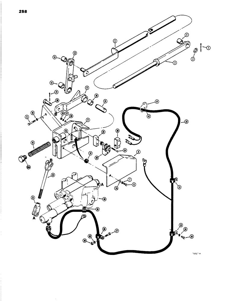 Схема запчастей Case 450 - (258) - RETURN-TO-DIG AND ANTI-ROLLBACK (05) - UPPERSTRUCTURE CHASSIS