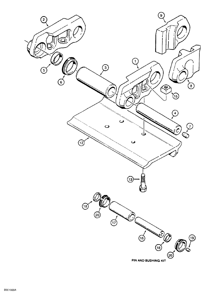 Схема запчастей Case 550G - (5-14) - CASE LUBRICATED TRACK CHAIN, EACH MASTER LINK HAS ONE BOLT HOLE (04) - UNDERCARRIAGE