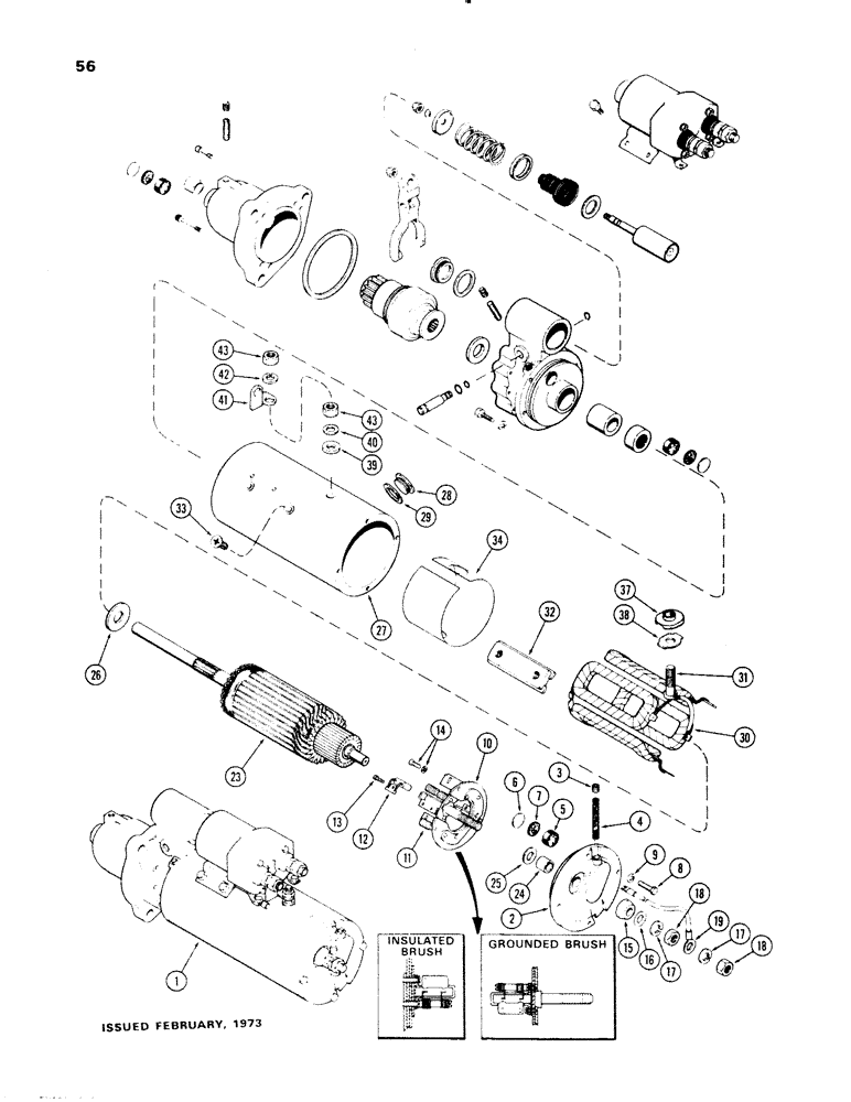 Схема запчастей Case 1150 - (056) - R26137 STARTER, (401B) DIESEL ENGINE, 1ST USED SN. 7301780 (06) - ELECTRICAL SYSTEMS