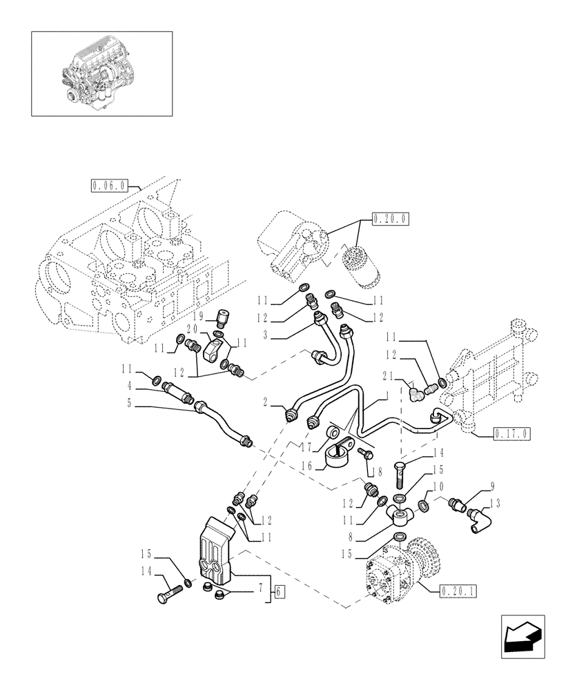 Схема запчастей Case F3AE0684L E906 - (0.20.3[01]) - FUEL LINES & RELATED PARTS (504139466 - 504196117 - 504078280 - 504055384 - 504055372/81) 