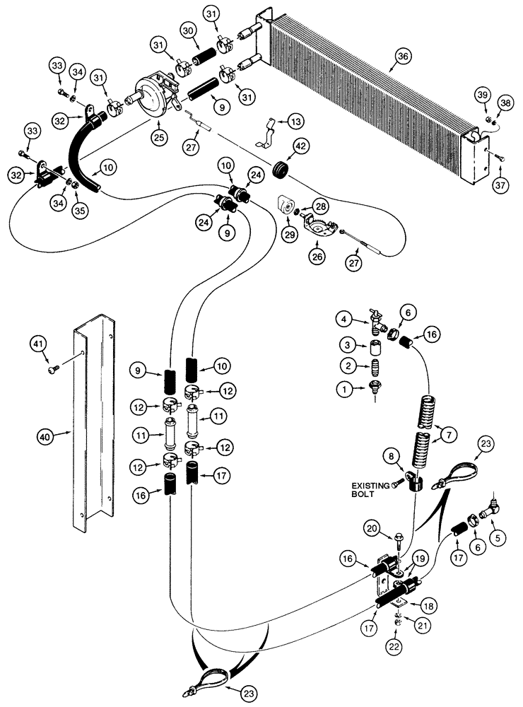 Схема запчастей Case 855E - (9-088) - CAB HEATING SYSTEM (09) - CHASSIS/ATTACHMENTS
