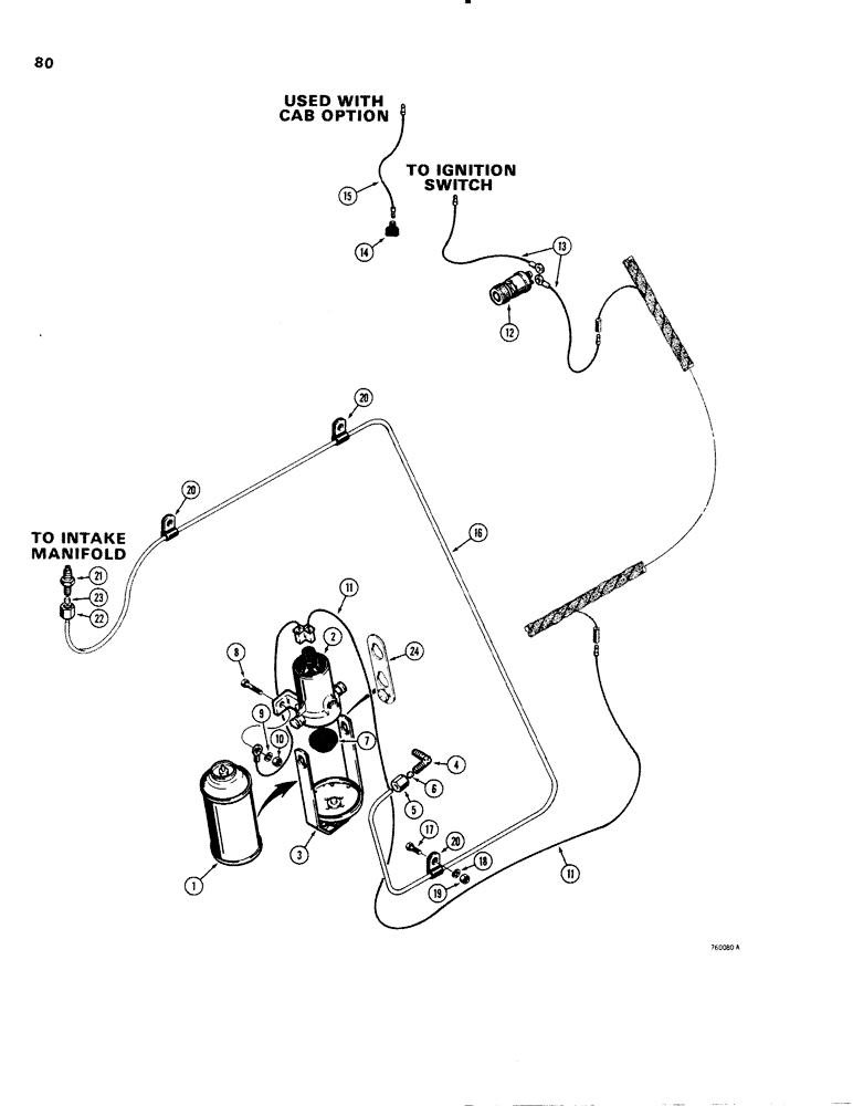 Схема запчастей Case W20 - (080) - COLD START SYSTEM (09) - CHASSIS