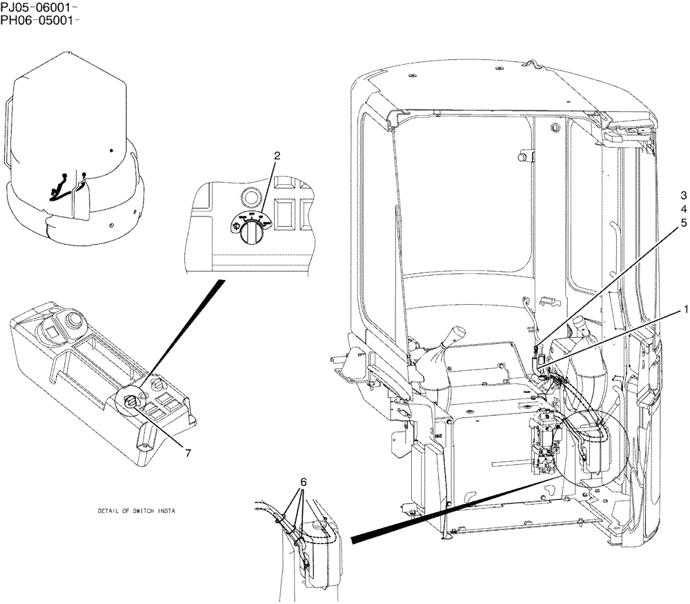Схема запчастей Case CX50B - (01-081) - HARNESS ASSY, CAB (55) - ELECTRICAL SYSTEMS