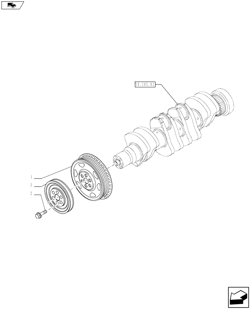 Схема запчастей Case F4GE9454K J604 - (10.103.04) - PULLEY - CRANKSHAFT (2855380) (10) - ENGINE