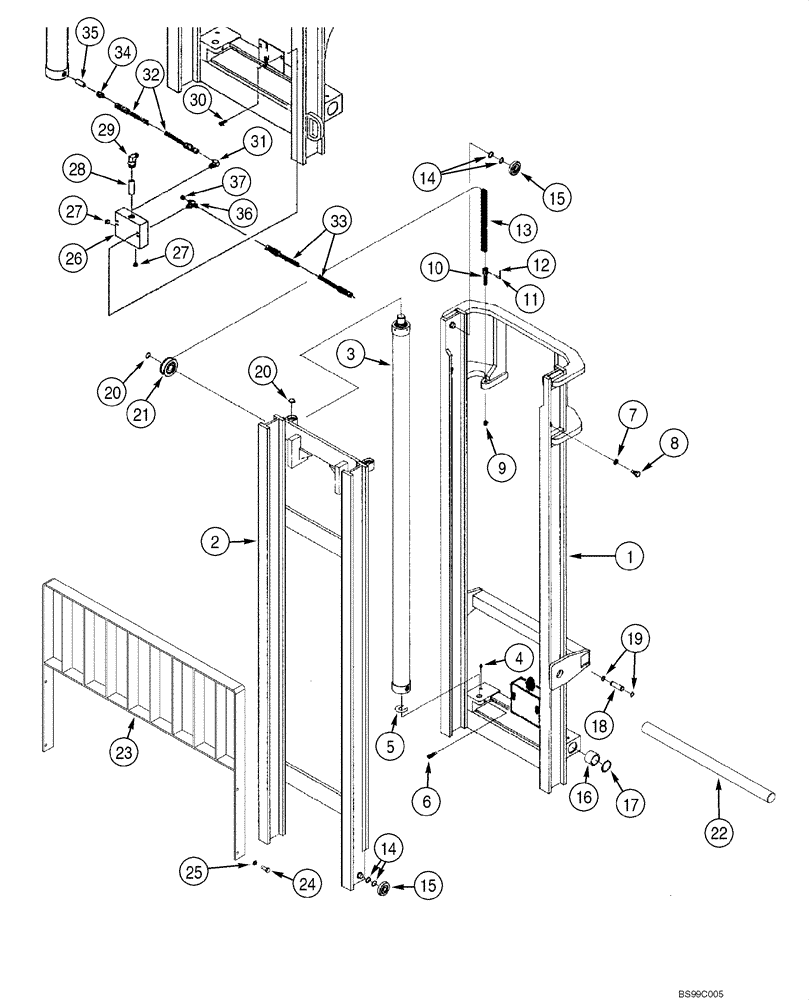 Схема запчастей Case 586G - (09-02) - MAST - 6000 LB, 4,5 M (15 FT) (09) - CHASSIS