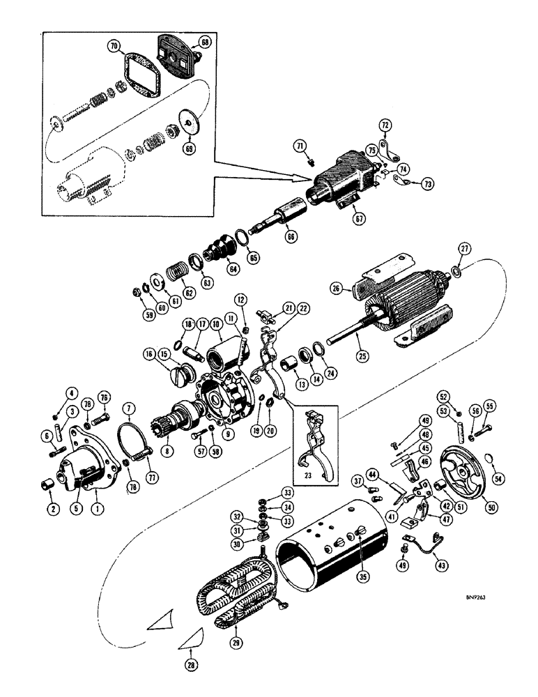 Схема запчастей Case 750 - (054) - R20745 STARTER (06) - ELECTRICAL SYSTEMS
