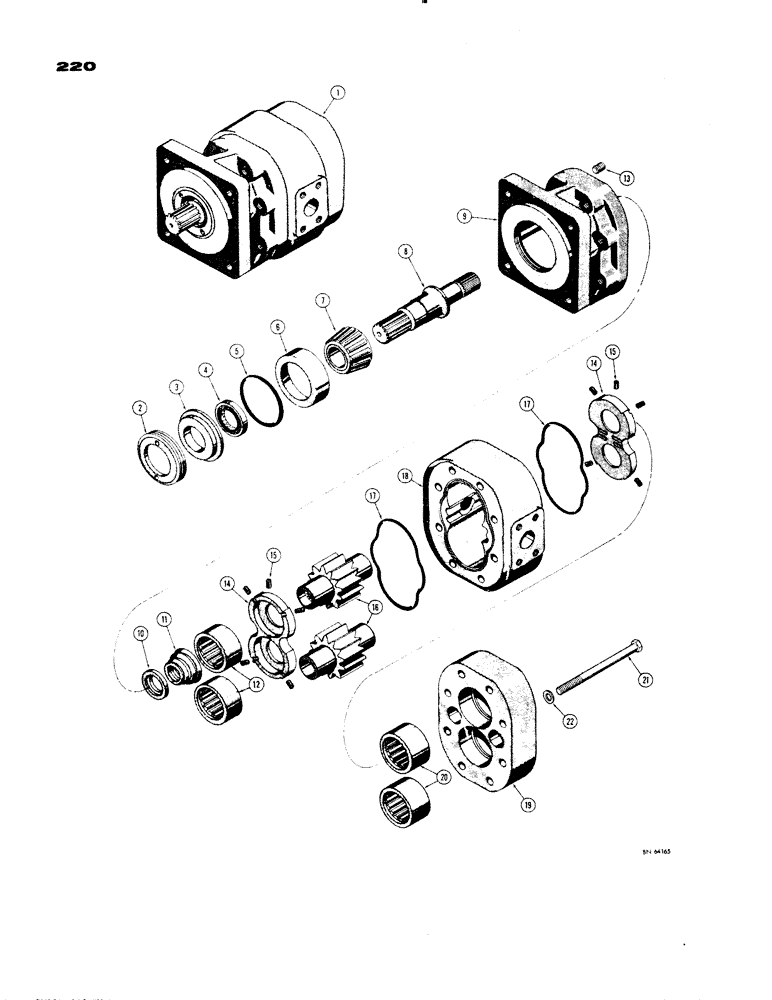 Схема запчастей Case 1150 - (220) - D43363 LOADER PUMP, COMMERCIAL SHEARING (07) - HYDRAULIC SYSTEM