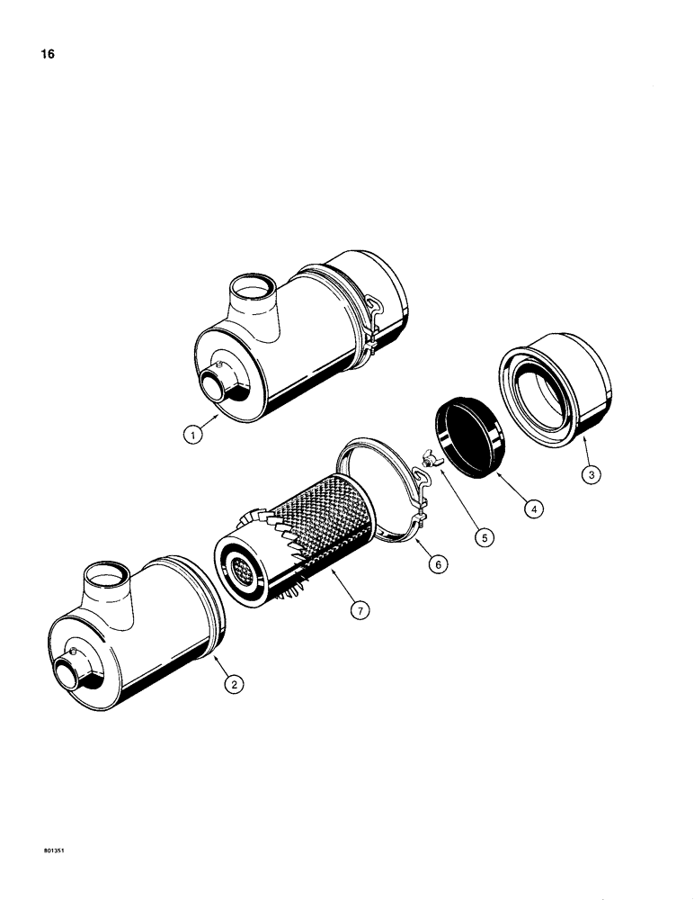 Схема запчастей Case 680H - (016) - D55864 AIR CLEANER (02) - ENGINE