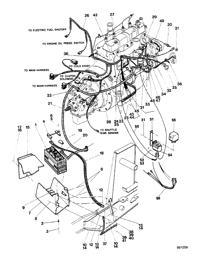 Схема запчастей Case 580G - (066) - BATTERY AND ENGINE ELECTRICAL CIRCUIT (04) - ELECTRICAL SYSTEMS