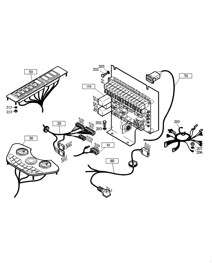 Схема запчастей Case 321D - (32.500[001]) - ELECTRICAL SYSTEM CAB (S/N 591052-UP) No Description