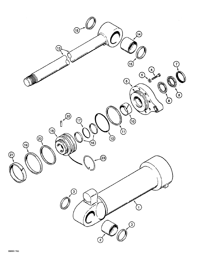 Схема запчастей Case 621B - (8-53A) - BUCKET CYLINDER, 125872A1, Z-BAR LOADER WITH EXTENDED REACH (08) - HYDRAULICS