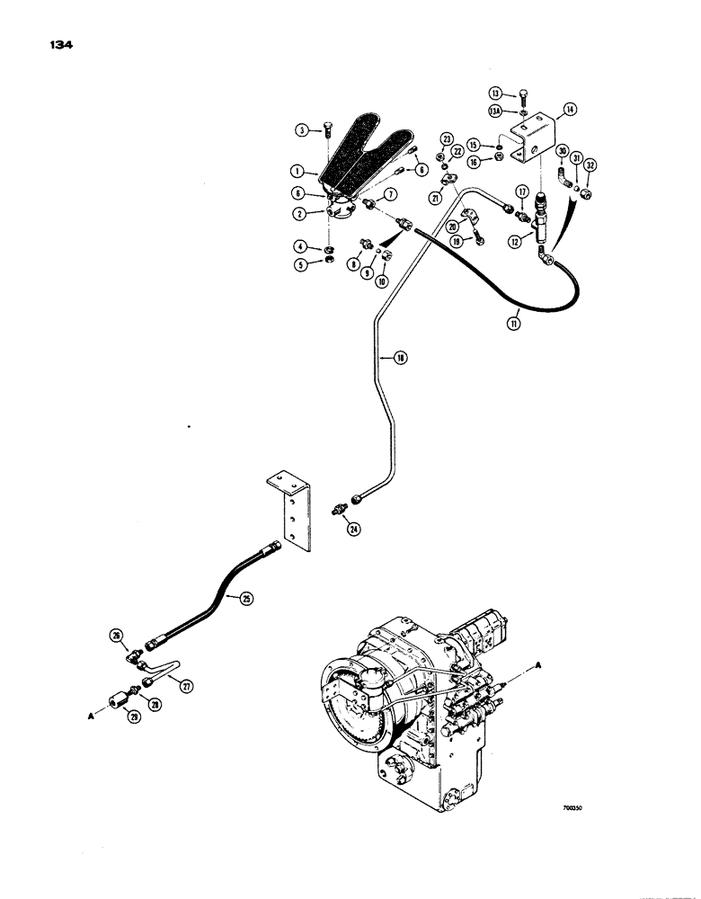 Схема запчастей Case W24 - (134) - CLUTCH CUT OUT PARTS (06) - POWER TRAIN