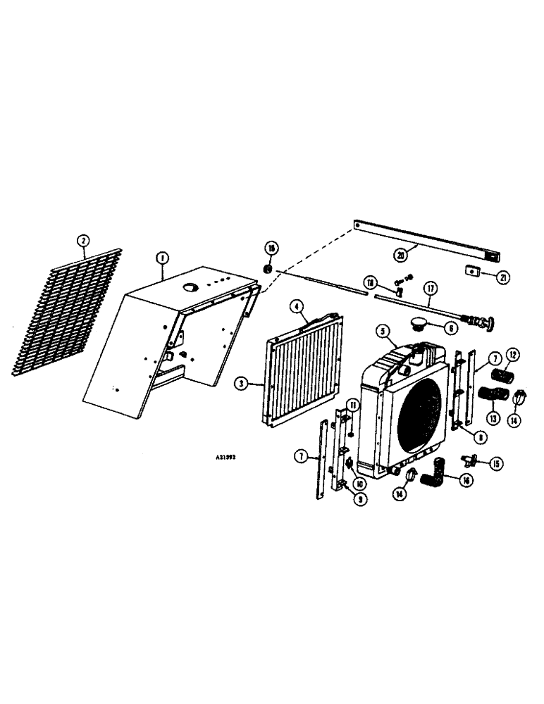 Схема запчастей Case W7E - (134) - RADIATOR, GRILLE AND SHUTTER (09) - CHASSIS