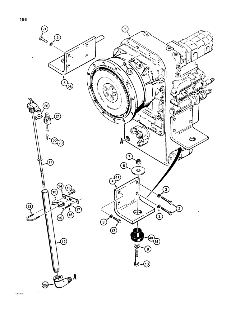 Схема запчастей Case W20B - (186) - TRANSMISSION AND TRANSMISSION MOUNTS (06) - POWER TRAIN
