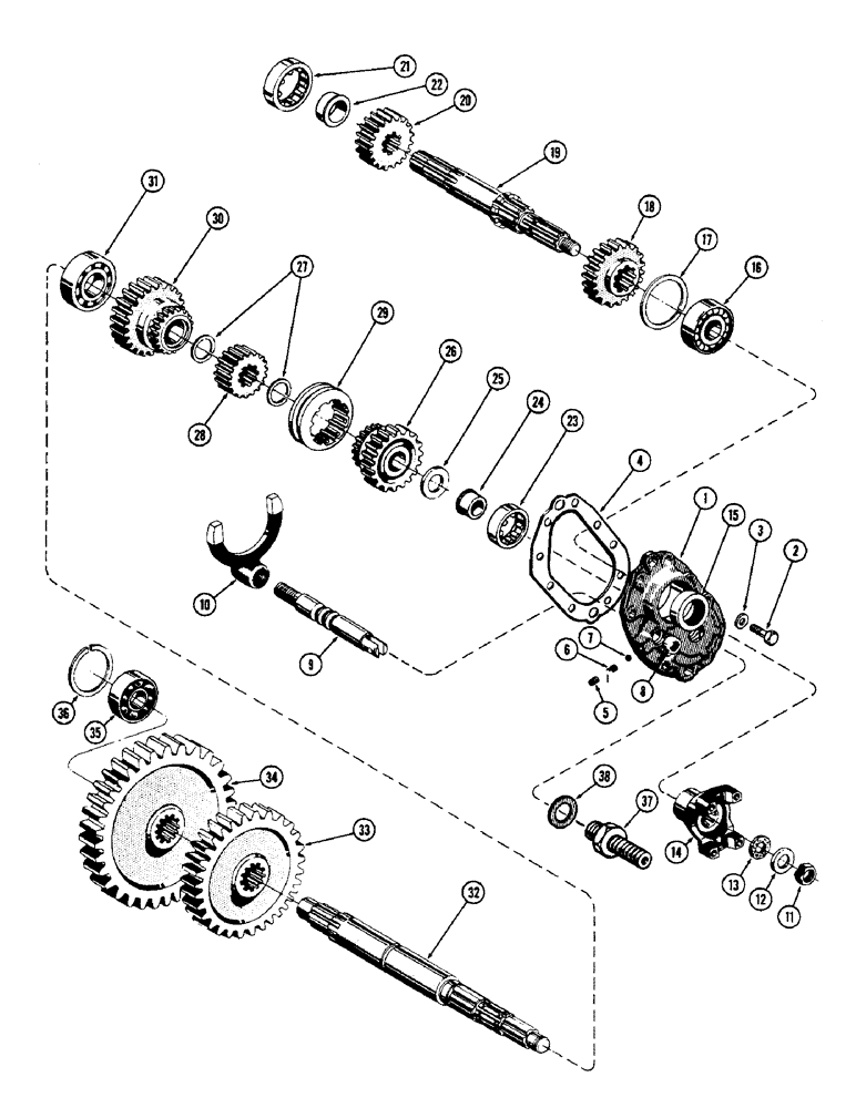 Схема запчастей Case 1150 - (068) - MECHANICAL RANGE SHIFT (04) - UNDERCARRIAGE